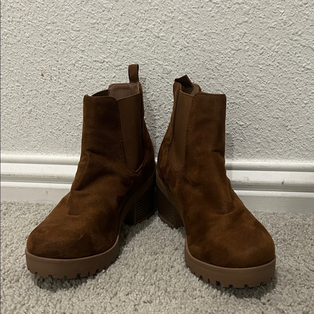 Soda Chestnut Ankle Booties
